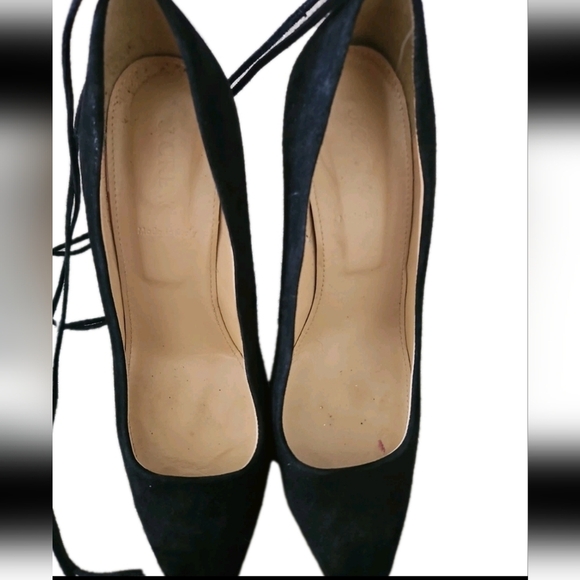 J Crew Womens Black Falsetto Suede Ankle Tie Sexy Date Night Pump Heels 8 - Picture 11 of 14